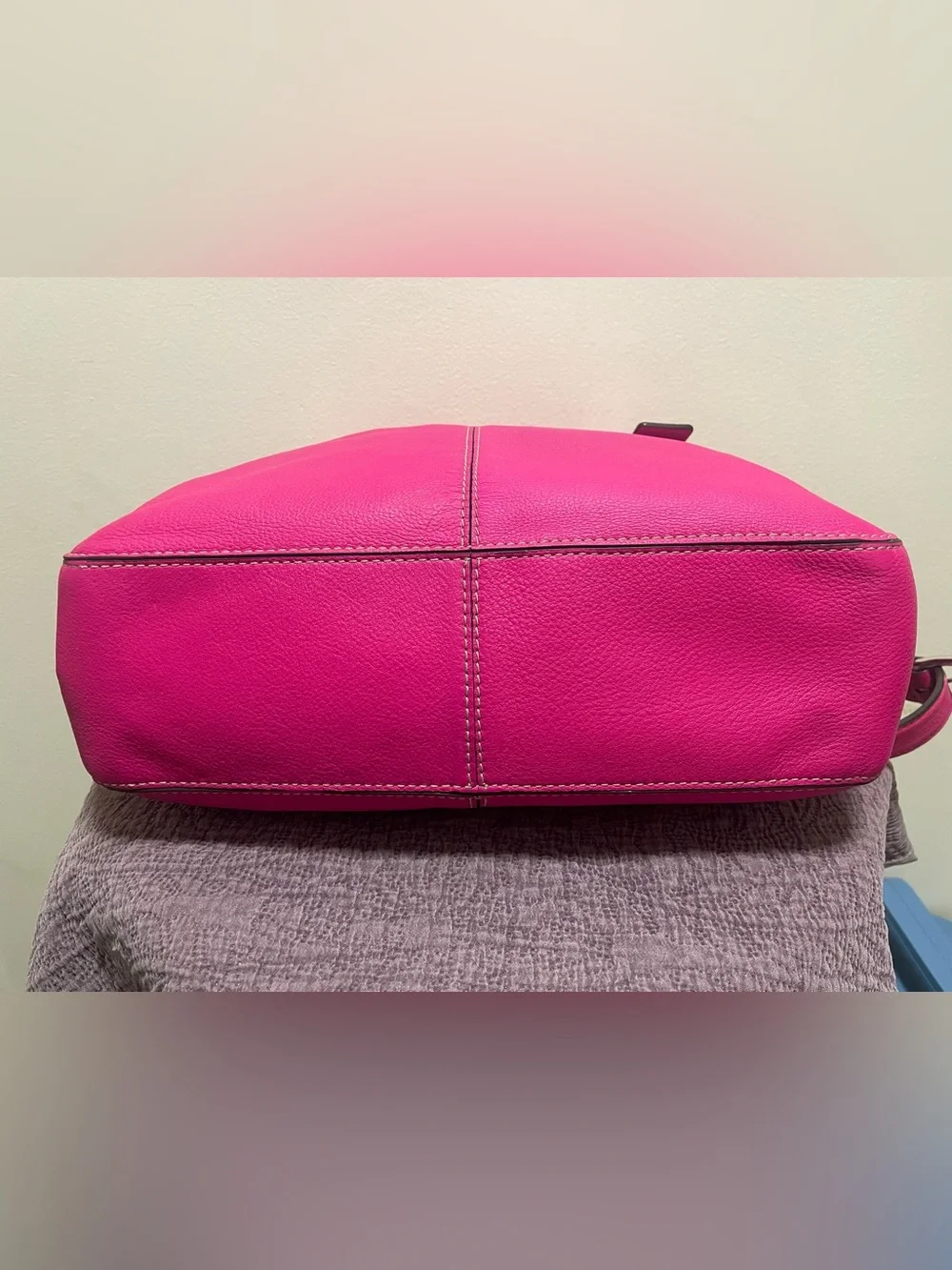 Michael Kors Brookville Large hot Pink Pebbled Leather Satchel convertible Bag